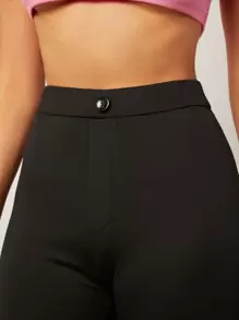 SHEIN Essnce Solid Skinny Pants - Black - View 6