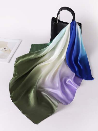 春夏新款扎染水彩渐变印花大方巾