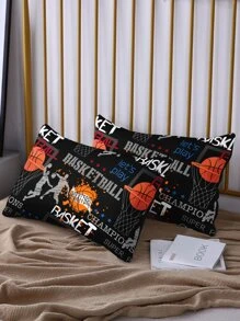 Basketball Print Duvet Cover Set Without Filler - Multicolor - View 6