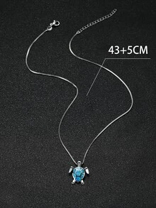 Turtle Pendant Necklace - Multicolor - View 4