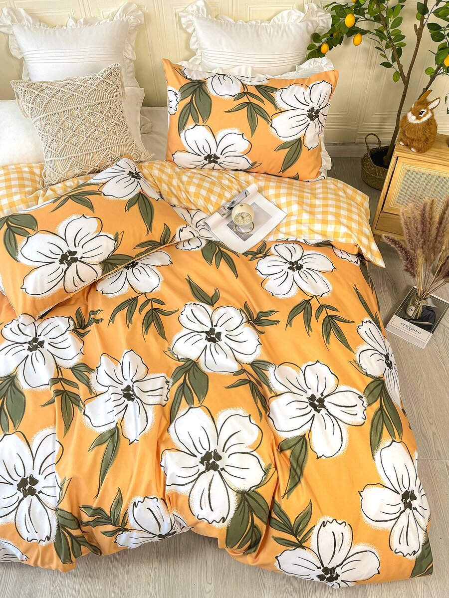 花朵印花被套套裝不附帶內芯 - 彩色 - 查看 1
