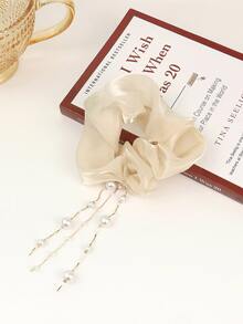 Dây buộc trang trí ngọc trai giả thanh lịch - Màu be - Xem 3