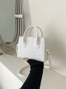 Borsa quadrata leggera, casual business minimalista con doppio manico per ragazze adolescenti, studenti universitari, principianti e impiegati, perfetta per ufficio, università, lavoro, affari, spostamenti, all'aperto, viaggi, gite
