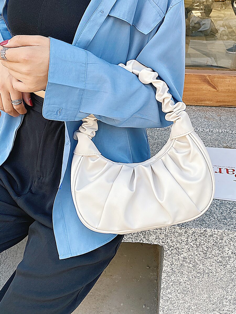 Bolso con fruncido minimalista - Blanco - Ver 1