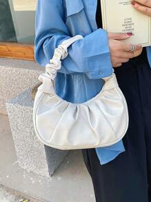 Bolso con fruncido minimalista - Blanco - Ver 5