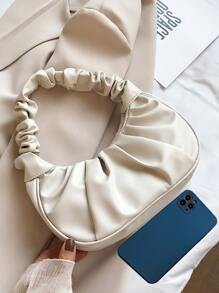 Bolso con fruncido minimalista - Blanco - Ver 6