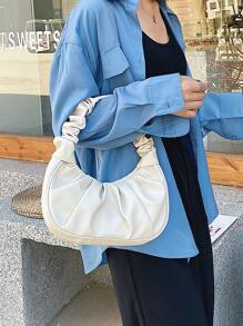 Bolso con fruncido minimalista - Blanco - Ver 8