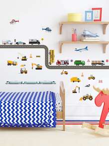 Pegatina de pared de niños con estampado de dibujos animados - Multicolor - Ver 2