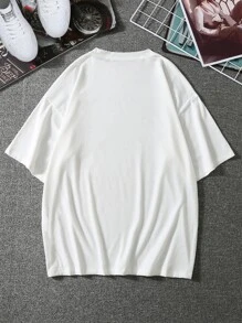 Manfinity Men Formula And Letter Graphic Tee - White - View 2