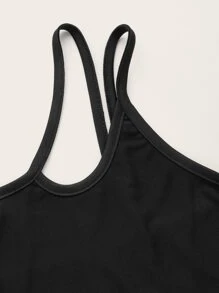 ROMWE PUNK Plus Cold Shoulder Mesh Top - Black - View 3