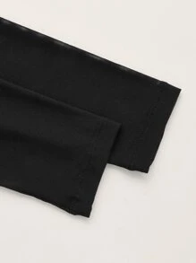 ROMWE PUNK Plus Cold Shoulder Mesh Top - Black - View 4