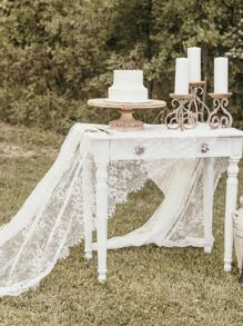 One Piece Of White Lace Wedding Tablecloth