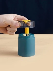 1pc Toothpick Box Creative Automatic Pop-up Household Living Room Press Type Toothpick Cartridge Can Portable Carry On Toothpick Cartridge - Navy Blue - View 4