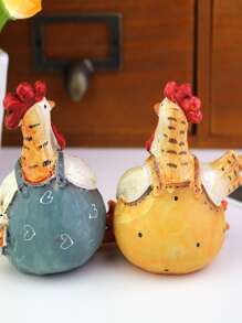 2pcs Polyresin Decoration Craft, Rooster Design Decoration Object For Home - Multicolor - View 2