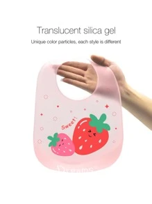 1入組嬰兒草莓圖案圍兜 - 粉色 - 查看 4