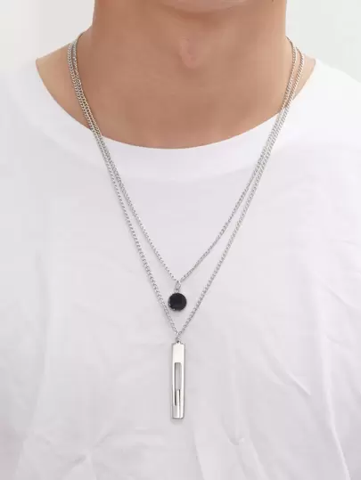 Fashionabla och populära 2st män runda och geometriska hängsmycke legering för smycken present och för en elegant look