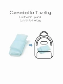 Silicone Baby Bib - Baby Blue - View 4