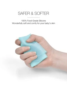 Silicone Baby Bib - Baby Blue - View 6