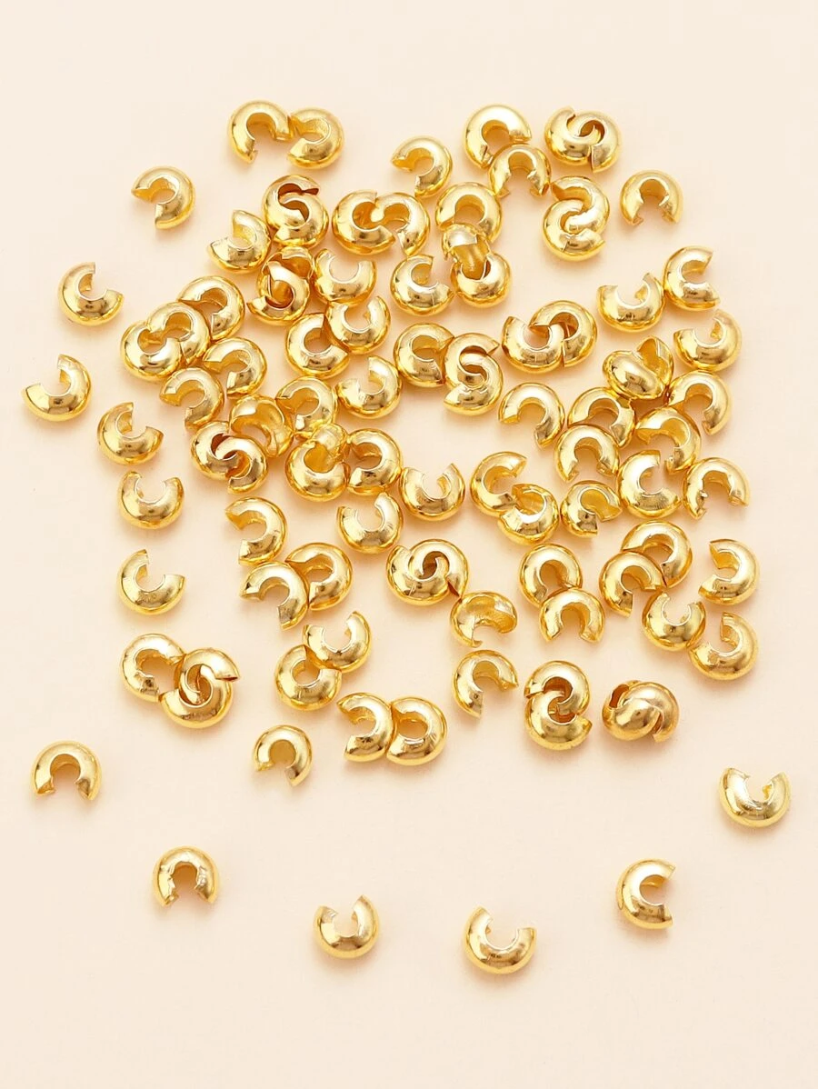 100入組半圓形開口壓接珠結蓋