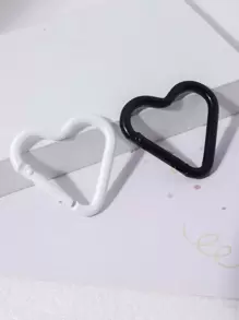 2 stuks sleutelhanger in de vorm van een eenvoudig hart, doe-het-zelf-sleutelhangeraccessoire, karabijnhaak, rugzakhaak