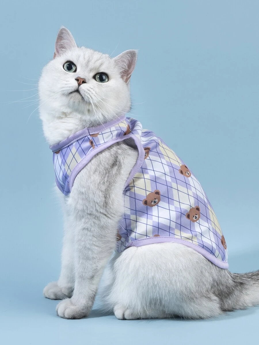 PETSIN Bear Print Pet Tank - Multicolor - View 1