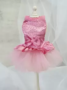 蝴蝶結裝飾寵物連衣裙