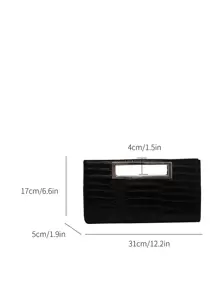 Crocodile Embossed Square Bag