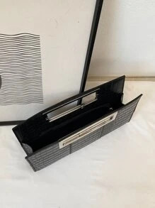 Crocodile Embossed Square Bag