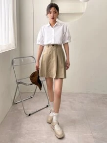 DAZY High Waist Pleated Skirt Fall Skirts