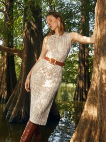 MOTF PREMIUM Đầm Chia Tất cả trên in Thanh lịch - Nhiều màu - Xem 2