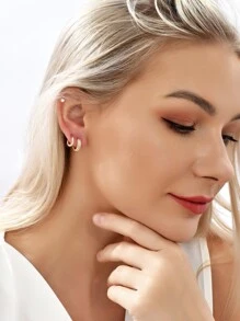 3對方晶鋯石裝飾耳環