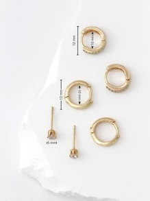 3對方晶鋯石裝飾耳環