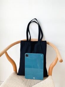 女孩極簡風格購物袋 - 黑色 - 查看 5