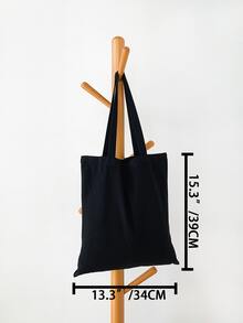 女孩極簡風格購物袋 - 黑色 - 查看 8