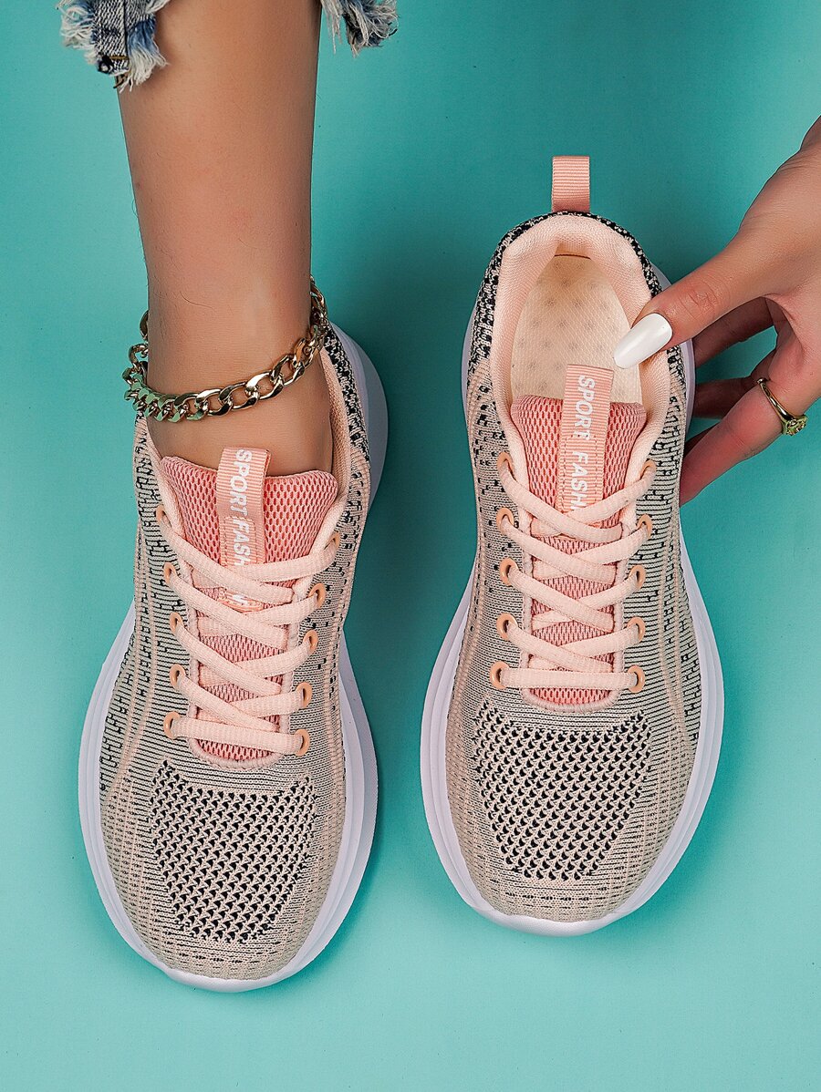 Zapatos de atletismo con diseño de parche de letra con cordón delantero - Multicolor - Ver 1