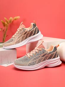 Zapatos de atletismo con diseño de parche de letra con cordón delantero - Multicolor - Ver 5