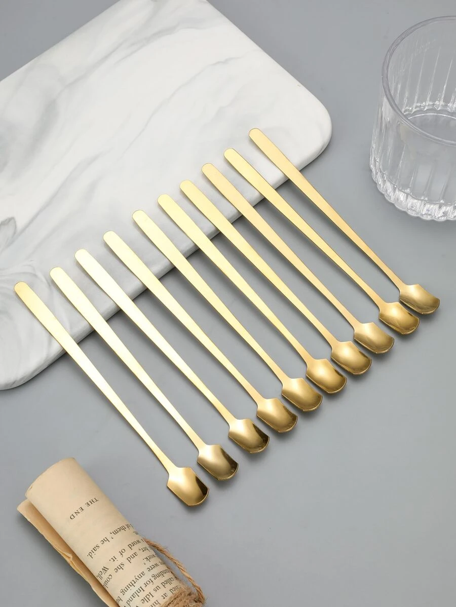 6 piezas Cuchara de acero inoxidable - Dorado - Ver 1