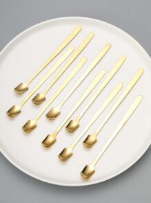 6 piezas Cuchara de acero inoxidable - Dorado - Ver 2