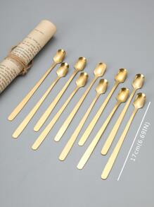 6 piezas Cuchara de acero inoxidable - Dorado - Ver 5