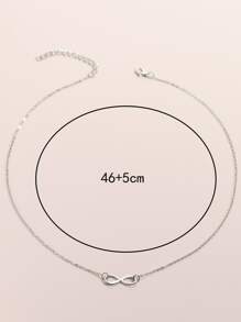 3 cái Bướm & Vô Cực Biểu Tượng Quyến Rũ Vòng Cổ - Bạc - Xem 4