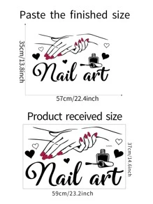 1 pièce Autocollant mural en PVC auto-adhésif, Graphique simple de lettres et de mains Autocollant mural imperméable pour chambre à coucher, salle de séjour, autocollants, décalcomanies murales, décalcomanies en vinyle pour décorations de maison, articles de décoration de printemps pour rafraîchir votre maison, autocollants de décoration Rama