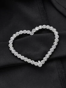 SHEIN Qutie Plus Rhinestone Detail Split Hem Skirt - Black - View 3