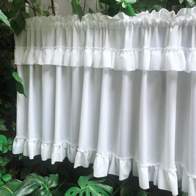 1 st Effen Ruffle Decor Raam Volant