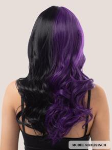 Two Tone Long Curly Cosplay Synthetic Wig With Bangs - Two-Tone - View 2