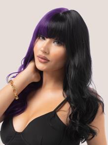 Two Tone Long Curly Cosplay Synthetic Wig With Bangs - Two-Tone - View 7