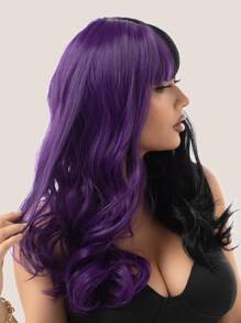 Two Tone Long Curly Cosplay Synthetic Wig With Bangs - Two-Tone - View 8
