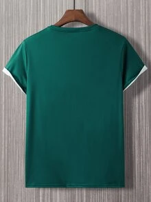 Manfinity Homme Men Random Mountain & Slogan Graphic Tee - Dark Green - View 2