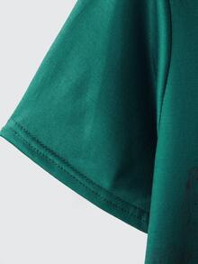 Manfinity Homme Men Random Mountain & Slogan Graphic Tee - Dark Green - View 4