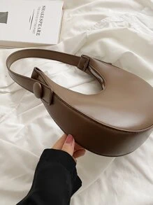 Minimalist Hobo Bag - Coffee Brown - View 8