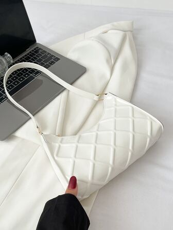 人造漆皮壓花細節法棍包